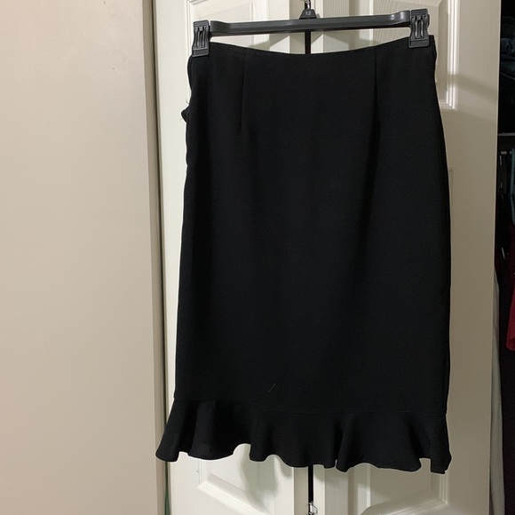 Black knit Cute ruffled wrap skirt w side zipper sz2 - Picture 4 of 6